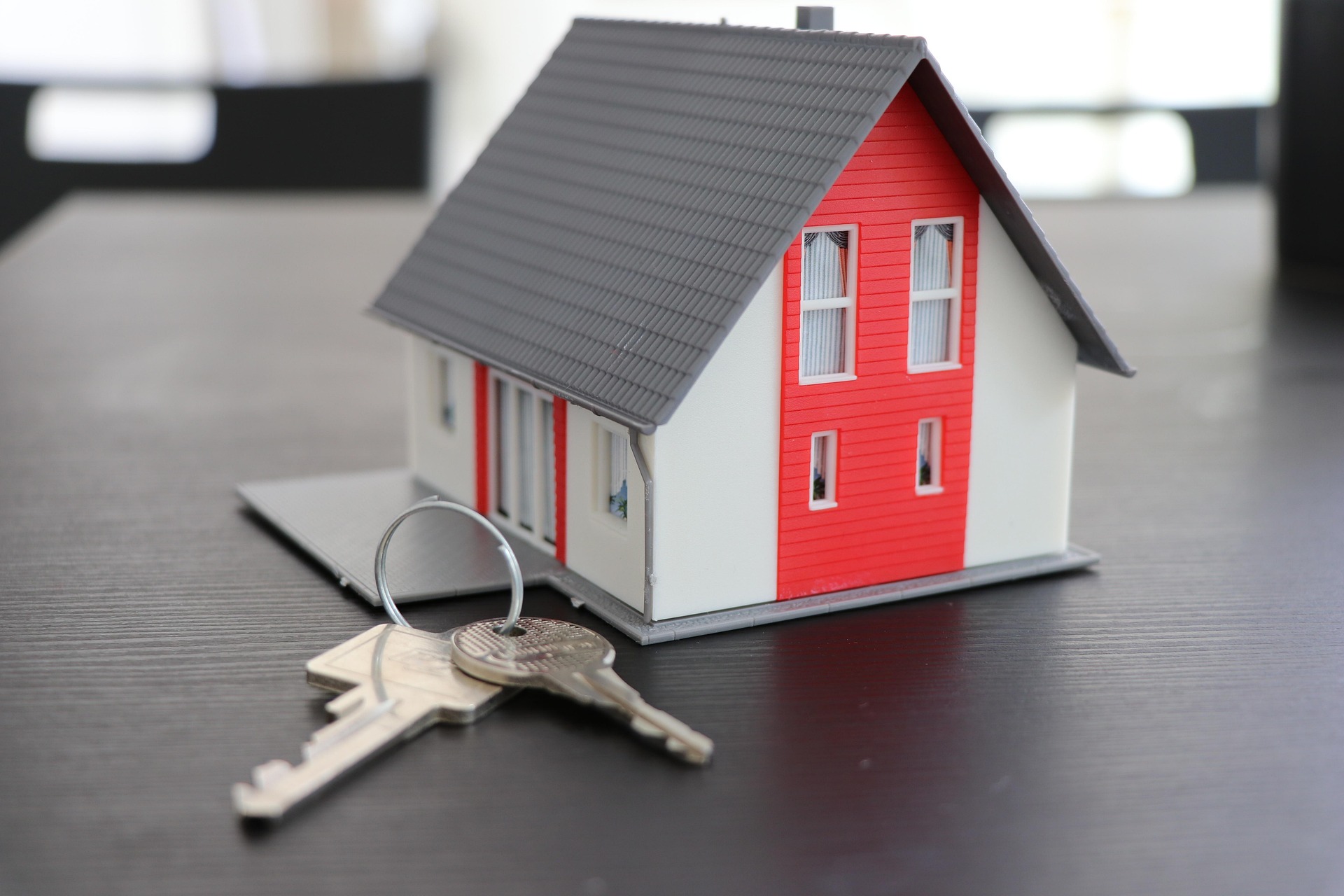 New homeowners receiving house keys